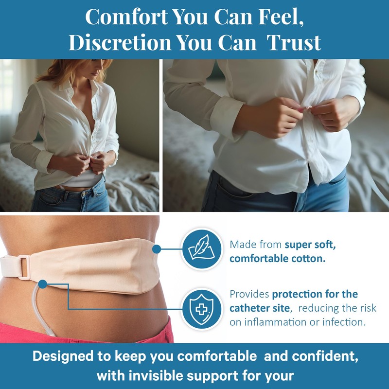 Tuck-Away PD Dialysis Belt - Adjustable, Comfortable Peritoneal Dialysis Clothing
