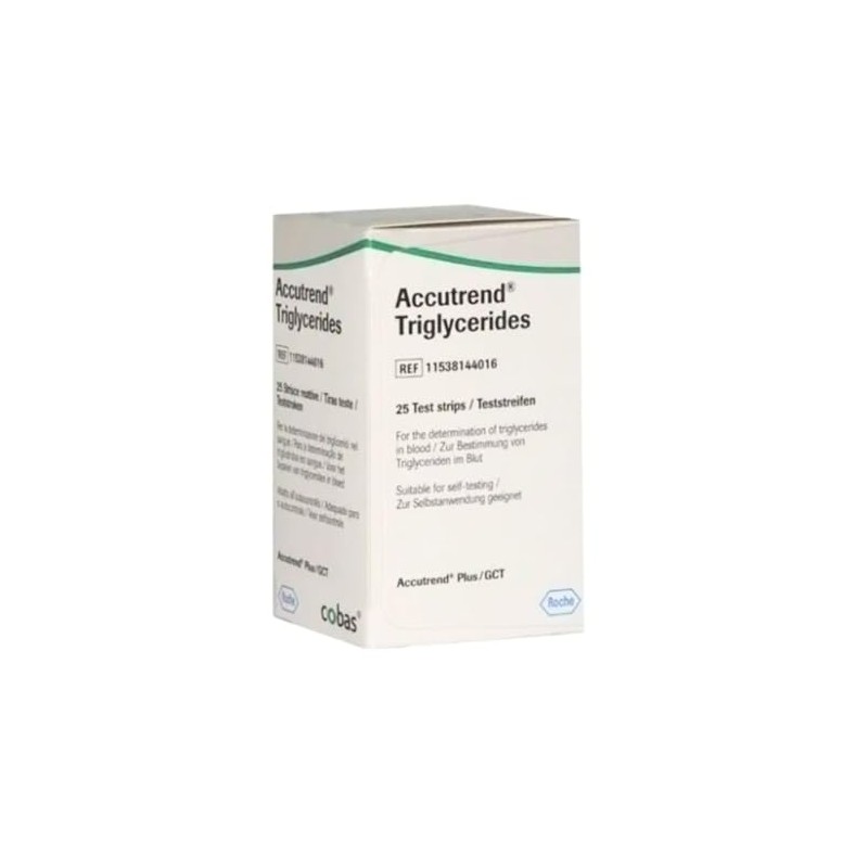 ACCUTREND - Tiras Reactivas para Triglicéridos Caja con 25 Tiras