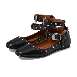 Free People Womens Mystic Diamante Flat Black EU 36 (US Women's 6) M