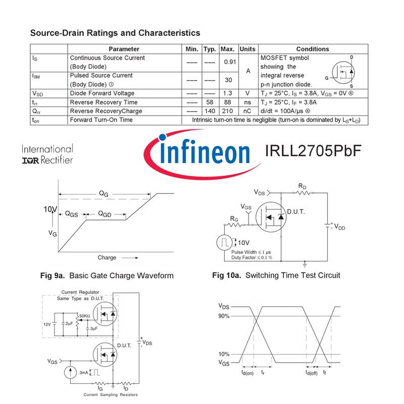 Infineon Technologies LL2705 MOSFET 55V, 3.8A SOT-223 for GM Cluster