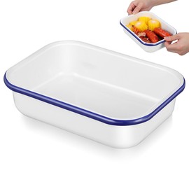 Ipetboom Bandeja Para Hornear Esmaltada 8.66X6.29X2.16In Charola Para Horno Multifuncional Antiadherente Resistente Al Calor Para Cocina Restaurante