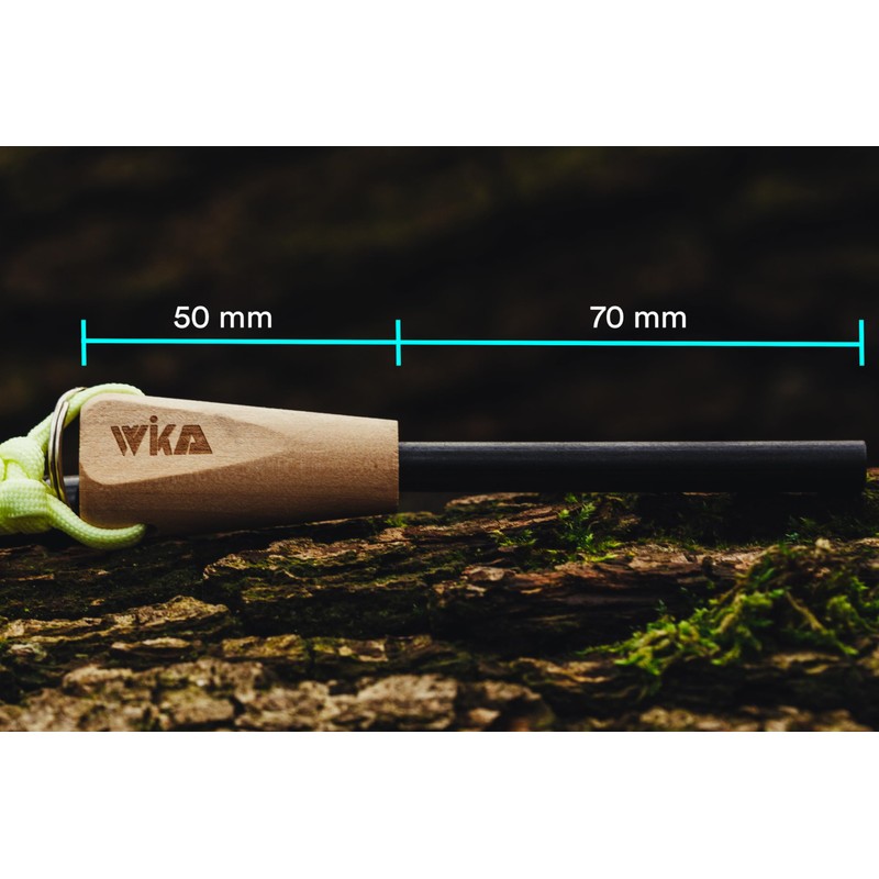 WIKA Fire Steel, Fire Starter with Waterproof Aluminium Tinder Box,