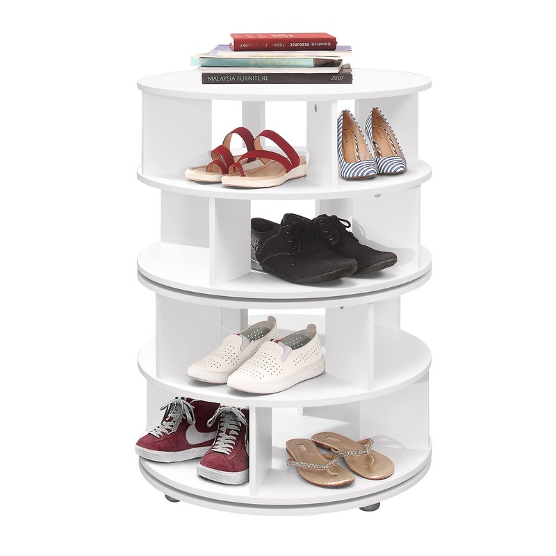 KB Designs - Revolving 16 Pair Shoe Rack Storage Organizer,