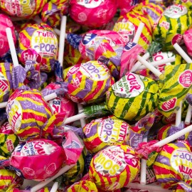 Funtasty Gum-Filled Lollipops, Assorted Fruit Flavors Sour Pops Candy-2 Pound Pack - 2lbs