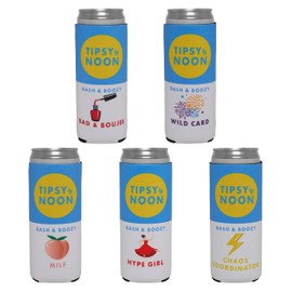 Funky Junque Bachelorette Slim Can Cooler Set | Funny Party Can Sleeves for Beach Bachelorette Party Favors, Bride & Bridesmaid Gifts & Bach Decorations - 12 oz Neoprene - 5 - Bash & Boozy Pack