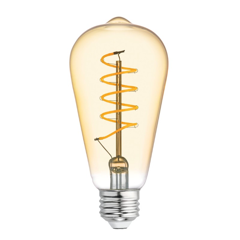 GE Vintage Style LED Light Bulb, 60 Watt, Amber Finish,