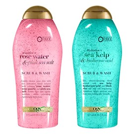 OGX, Body Wash Alga Marina y Ácido Hialurónico, 577 ml , Body Wash de Sal Rosa y Agua de Rosas, 577 ml                                                
