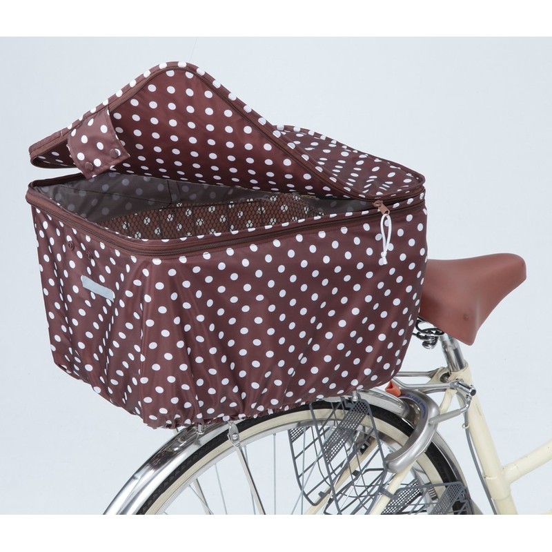 川住製作所(Kawasumi Seisakusyo) 自転車 2段式後カゴカバー KW-51BR ブラウンドット