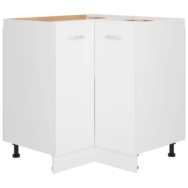 vidaXL Corner Cabinet Kitchen Cupboard Storage Cabinet with 2 Shelves Home Indoor White 75.5 x 75.5 x 80.5 cm Chipboard