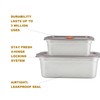 WakiHong Pack of 2 Stainless Steel Food Storage Boxes, Stackable