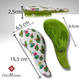 Hair Brush, Detangling Brush, Soft Bristle Hair Brush for Travel, Gift (Cactus, Small)