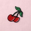Red Cherry Embroidered Applique Iron On Sew On Patch