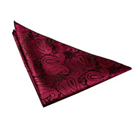 DQT Premium Woven Microfibre Paisley Patterned Burgundy Men's Fashion Wedding Handkerchief Pocket Square Hanky Accessory