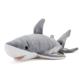 Carolata Great White Shark Medium Plush Toy (Double Needle Determination) Animal, Gentle Touch, Doll, 8.9 x 5.9 x 17.3 inches (22.5 x 15 x 44 cm)