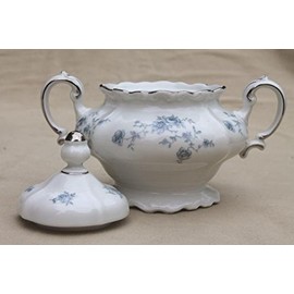 johan haviland blue garland sugar bowl and creamer set. new with box