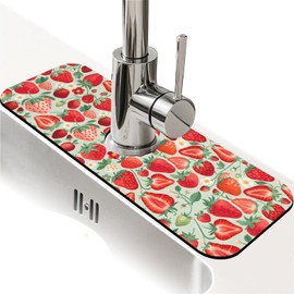 Faucet Fast Absorbent Pad - Fresh Strawberry Garden Mint , Suitable For Kitchen, Bathroom, Island And Other Scenes