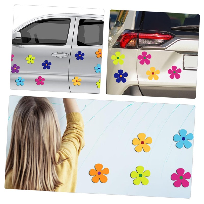 VICASKY 24Pcs Magnetic Flower Stickers for Home and Car Door