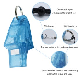 UGpine Whistle, Coaches Whistle with Lanyard, Loud Crisp Sound, Teacher, Referee Whistle for Sports, Basketball and Football, Lifeguard Whistle for Emergency (Blue)
