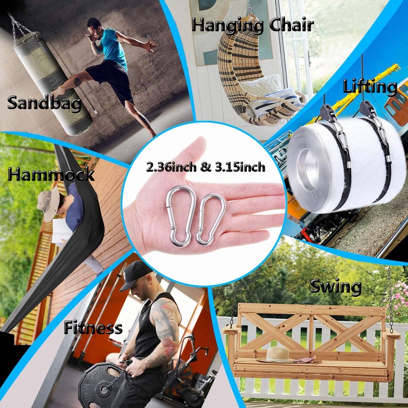 Spring Snap Hooks, 304 Stainless Steel Metal Clip Heavy Duty