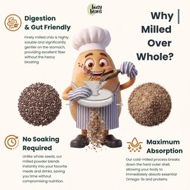 Organic Milled Chia Seeds (500g) | Superfood Powder | High Fibre Protein