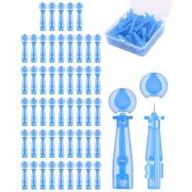 KEMUZ 50Pcs Pickel Nadel, Einweg Akne Pickel Nadeln ABS Blaues, Pickelentferner Pimple Popper für Beseitigung Geschlossener Akne, Ausdrücken Werkzeug für Schönheitssalon Hause mit Box