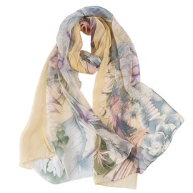 FAIRYGATE Silk Scarf Women Scarves Georgette Colourful Lightweight Soft Neck Scarf Elegant Shawls Large Breathable Chiffon Scarves 64014