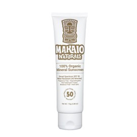 Makaio Naturals 100% Organic Mineral Sunscreen SPF 50 – Face & Body, Unscented, No White Cast, Non-Nano Zinc, Vegan, Hypoallergenic, Reef Safe, Dermatologist Tested, 3.88 fl oz