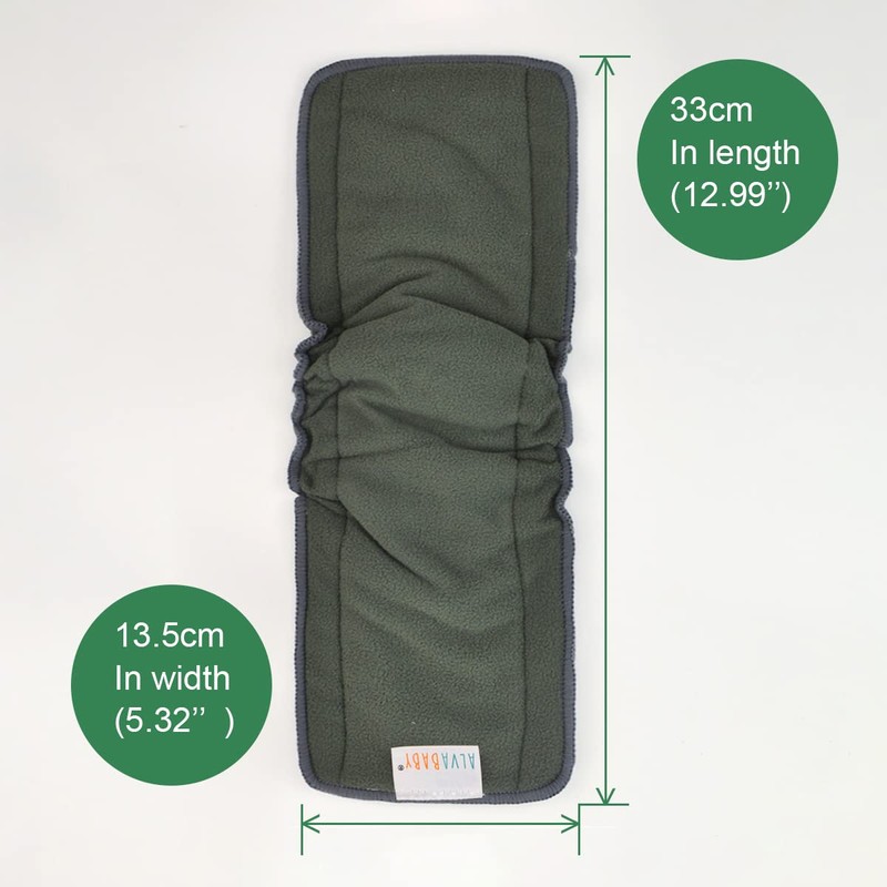 ALVABABY Reusable 4 Layers 6 Pack Inserts with Gussets for