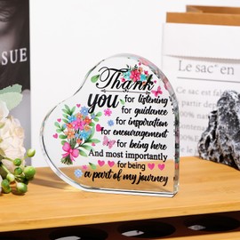 Ornalrist Glass Colorful Heart Plaque Thank You Gifts for Women Men, Appreciation Presents for Friends, Thank You Gifts Keepsake for Colleague Teacher Coworkers