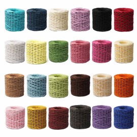 Crochet Raffia Straw Yarn Cotton Colourful Yarn Knitting Material Summer Sun Hat Yarn for DIY Craft Lover Raffia Yarn Cotton Knitting Material DIY Raffia Straw Yarn