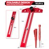 Nicpro Woodworking Scriber Marking Line Ruler, Adjustable Aluminum Alloy Sliding
