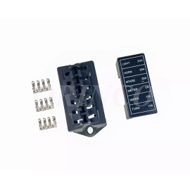 ORINCO 1 Set 6 Positions Fuse Block with 12pcs Wire Connectors for ATC/ATO Blade Fuse