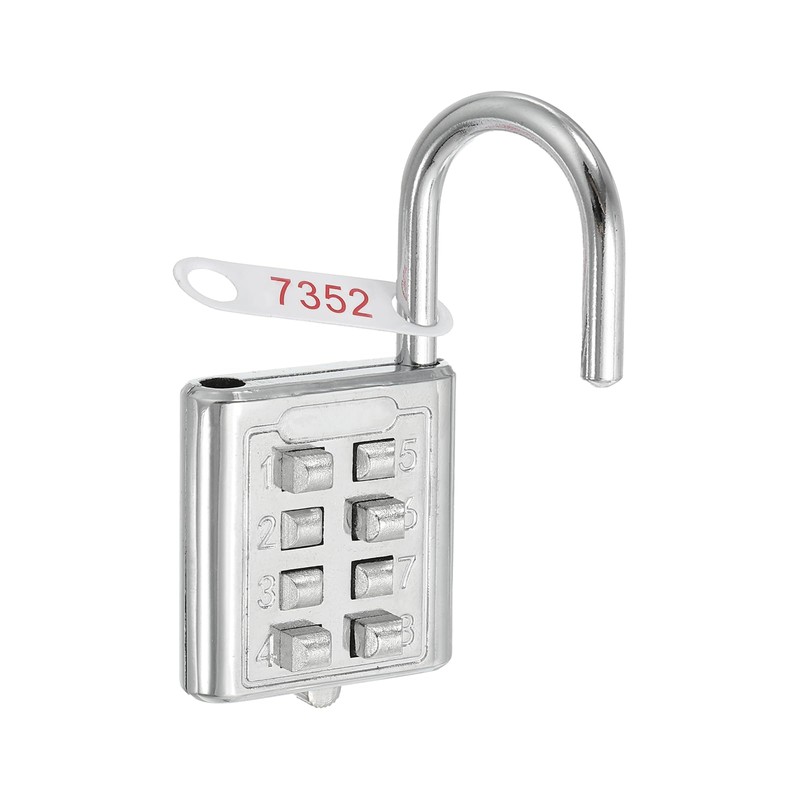 PATIKIL 8 Digit Button Combination Padlock, 4 Position Locking Mechanism