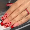 French Tip Press on Nails Long Square - Valentine's Day
