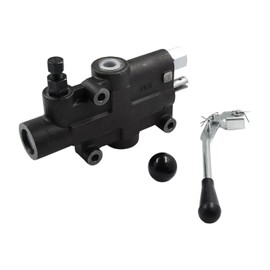 LS-3000-1 Log Splitter Valve, 4 Ways 3 Positions Directional Control Valve, for Hydraulic Log Splitters with Auto Return Detent Lever Handle, 25GPM 2750PSI, 1/2" NPT Work Ports, 3/4" NPT In/Out Ports
