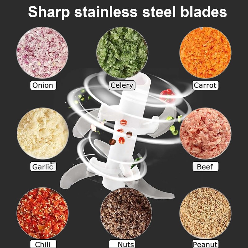 Ruayia Manual Onion Cutter, Vegetable Chopper with Stainless Steel Blades,