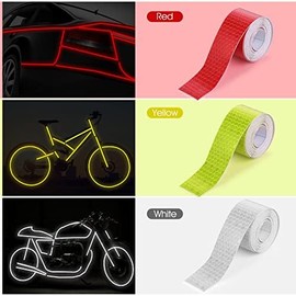3 Rolls Outdoor Reflective Tape Silver/Red/Yellow,Outdoor Waterproof Night Safety Stickers for Trailers, Bicycles, Clothing (2 Inch x 30 Ft)
