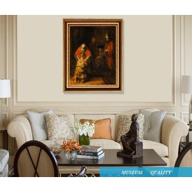 Eliteart-The Return of The Prodigal Son by Rembrandt Oil Painting Reproduction Giclee Wall Art Canvas Prints-Framed Size: 201/2"x 25"