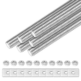 M METERXITY 5-Set Fully Threaded Rod, M5x70mm 304 Stainless Steel Right Hand Thread Bar Studs with Nuts and Washers for Furniture Anchor Bolts/Clamps/U-Bolts, Metric Threaded Screw