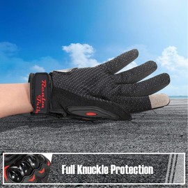 Motorcycle Gloves Breathable, Touchscreen Motorbike Gloves Anti-Slip with Good Grip Hard Knuckles Protection for Men Women Motocross, BMX ATV MTB Cycling, Road Racing - Red XXL
