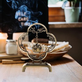 Homoyoyo Mini Hanging Thurible Incense Burner | Vintage Alloy Censer with Chain Rack | Retro Lotus Ball Ornament for Incense Cones/Charcoal | Compact Aromatherapy Decor for Home,Meditation&Present