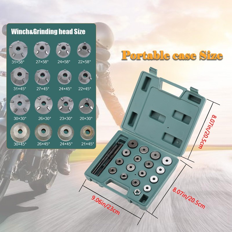 20pcs Valve Seat Reamer, Valve Seat Cutting Reamer Displacement Cutter