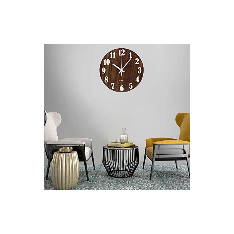 Wooden Luminous Wall Clock, Wall Clock, Silent, Automatic Glow in