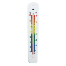 Wall Thermometer 215mm - Colour Coded Room Thermometer - Made in UK for Home Office, Garden or Greenhouse Indoor and Outdoor Temperature Thermometer Wall Mounted Multi Colour Scale