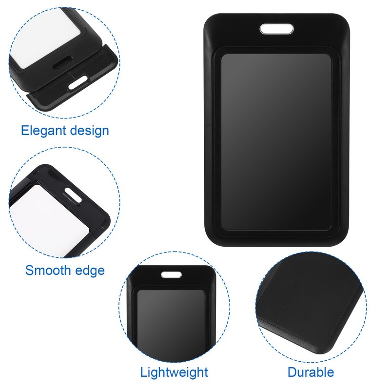 Hard Plastic ID Badge Holder Vertical Slide Open Card Case