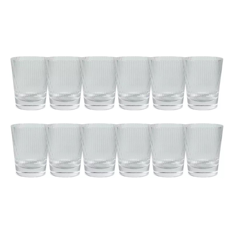 Baum Brothers Juego 12 Vasos Acanalados Para Bedidas Old Fashioned
