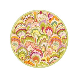 Caspari Marbled Ceramica Rspbrry/Chartreuse Salad & Dessert Plates - 8 Paper Plates per Pack
