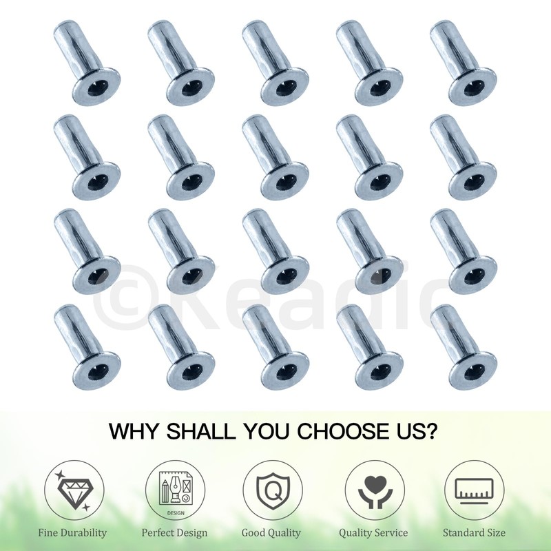 Keadic 20Pcs M4 Multi-Grip Rivet-Nut Pre Bulbed Threaded Inserts, Zinc