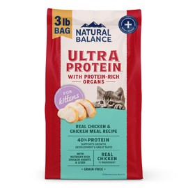 Natural Balance Ultra Protein Kitten Dry Cat Food, Real Chicken & Chicken Meal Recipe with Protein-Rich Organs - 3 lbs.