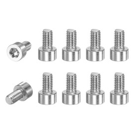 M METERXITY 10-Pack Torx Bolt Spline Screw T25 M5x10mm 0.8mm Pitch Cylindrical Head Plum Screws 304 Stainless Steel for String Trimmer Chainsaw/Light Bar Part Replacement [Silver]
